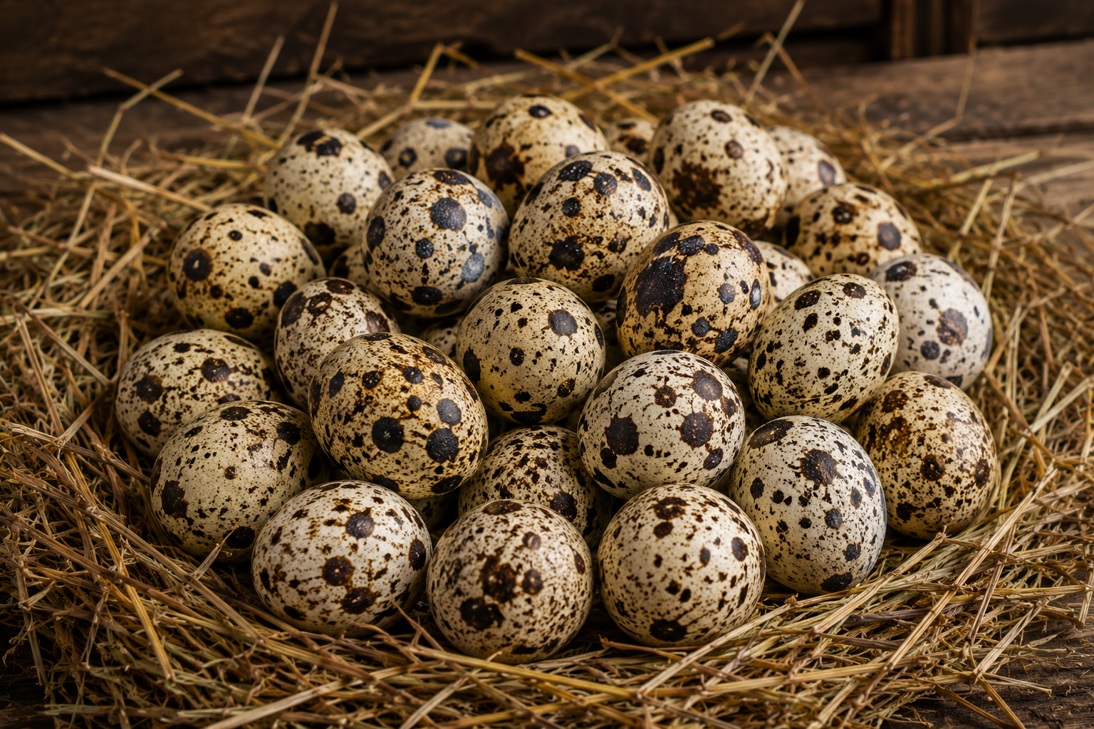 Speckled quail eggs